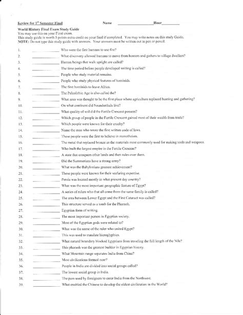 World History Spring Final Exam Study Guide 2014 5