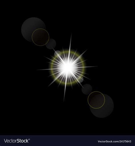 Realistic sun rays on black background sunshine Vector Image