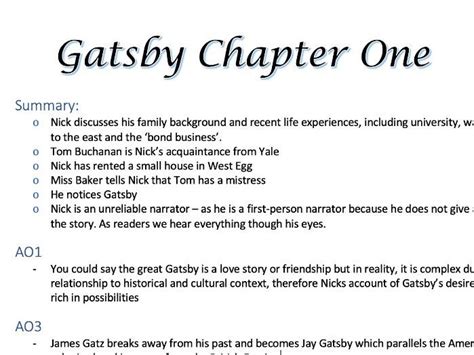 The Great Gatsby Chapter 1 Quotes And Analysis - Aleen Aurelea