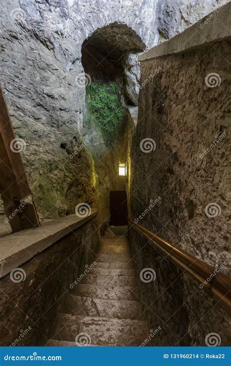 Interior Predjama Castle stock photo. Image of open - 131960214