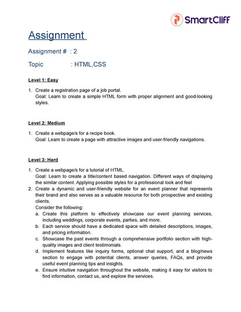 HTML CSS Assignment 2 V0 Assignment Assignment 2 Topic HTML CSS