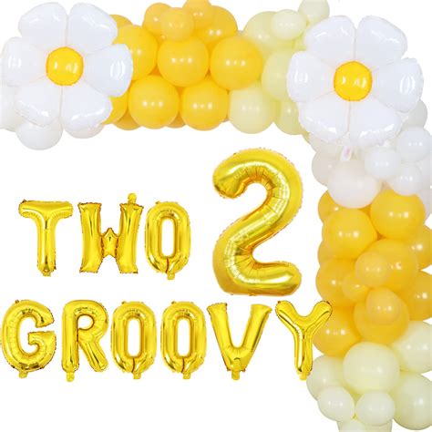 Buy Two Groovy Birthday Decorations For Girls Daisy Groovy Balloon