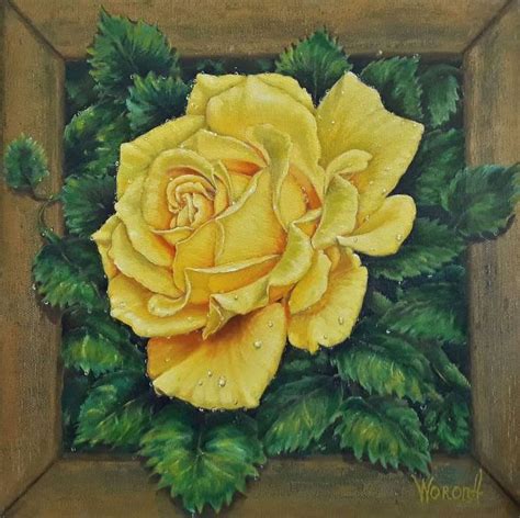 Portrait of a Yellow Rose. Painting | Floral painting, Art painting oil, Painting