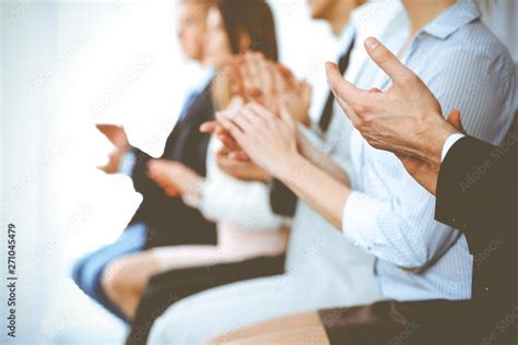 Business People Clapping And Applause At Meeting Or Conference Close