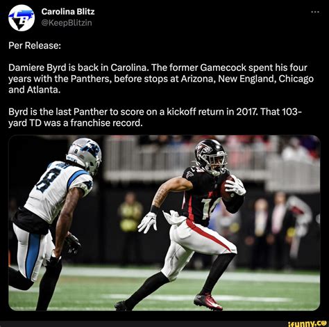 Carolina Blitz Keepblitzin Per Release Damiere Byrd Is Back In