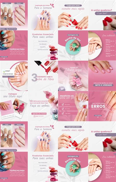 Pack Canva Nail Design Artes Profissionais E Edit Veis Elo