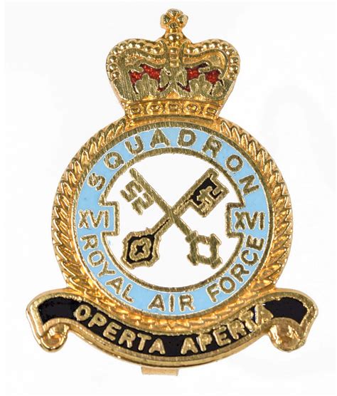 Vintage Queens Crown Xvi Squadron Raf Royal Air Force Enamel Badge Ebay