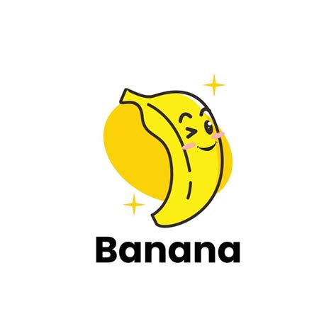 Cute Banana Logo Smiling 9554183 Vector Art At Vecteezy