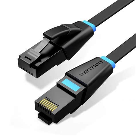Патч-корд Vention прямой UTP cat.6, RJ45 - плоский, Черный