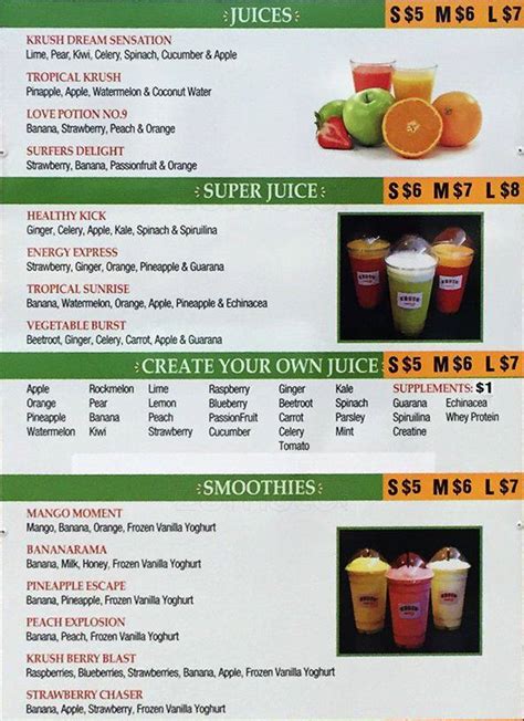 Krush Juice Bar Menu, Menu for Krush Juice Bar, Helensvale, Gold Coast - Urbanspoon/Zomato