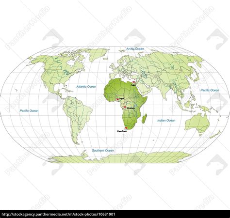 Map of Africa with capitals in green - Royalty free image #10631901 ...