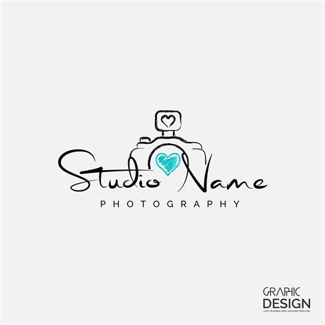 Photography Logo Business Card Design, Premade Logo, Studio Logo, Heart ...