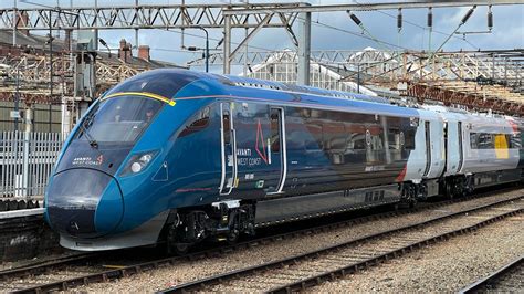 FIRST FULL AVANTI WEST COAST LIVERIED CLASS 805 AWC 805005 Departs