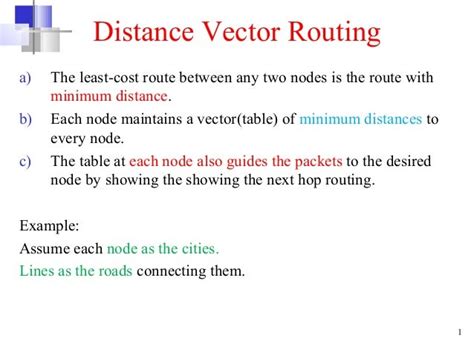 Distance vector routing