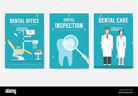 Consultorio Dental Interior Tarjetas De Información Plantilla De