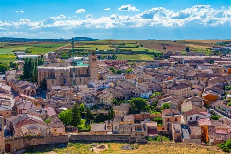 Aerial View of Berlanga De Duero Village in Spain Editorial Image - Image of castle, colorful ...