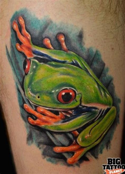 Watercolor tree frog tattoo - Tattooimages.biz