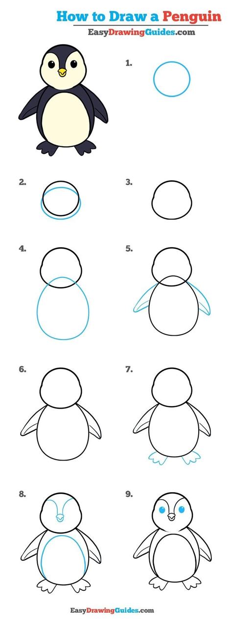 How To Draw A Penguin In A Few Easy Steps Pinguin Zeichnen Kinder