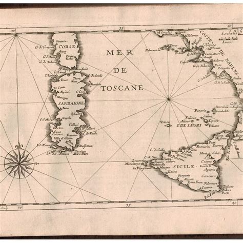 Siamo Nel 1600 Carta Nautica Del Sud Italia Marine Charts Antique