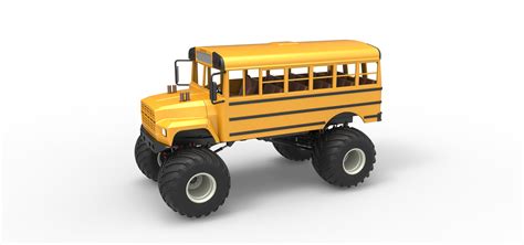 3D file Diecast Vintage School bus Monster Truck Scale 1:25 🏫 ・Model to ...