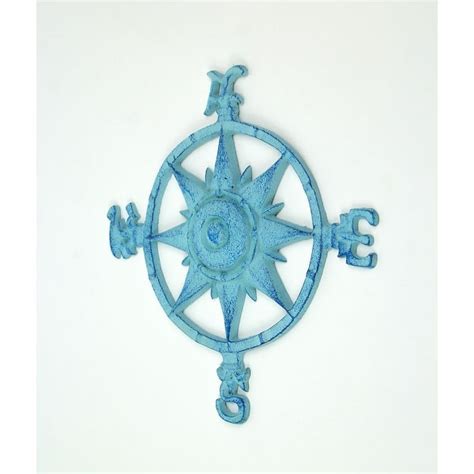 Weathered Blue Cast Iron Compass Rose Wall Hanging Bed Bath And Beyond 16752512