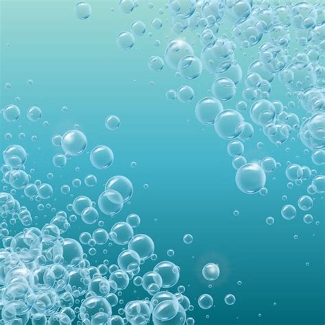 Fondo De Burbujas De Agua Realista Vector Premium