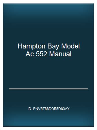 Online P D F Hampton Bay Model Ac 552 Manual Telegraph