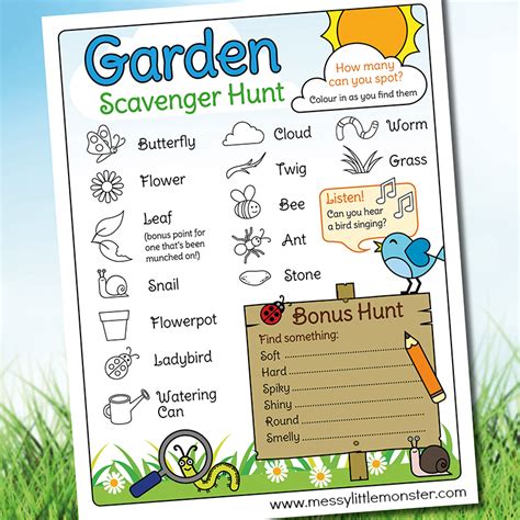 Printable Outdoor Scavenger Hunt - Messy Little Monster