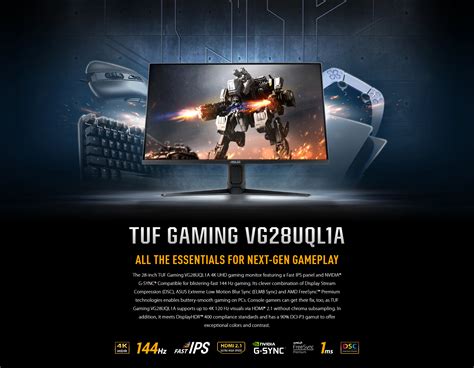 Asus Inch Tuf Gaming Monitor Vg Uql A K Uhd X Fast Ips