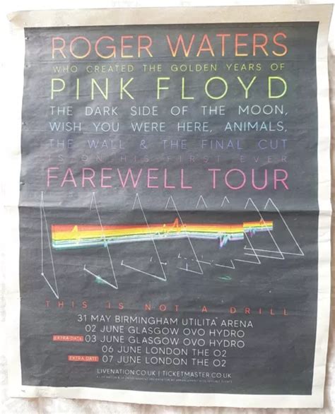 ROGER WATERS FROM Pink Floyd FAREWELL TOUR 2023 11 X 13 INCH Newspaper