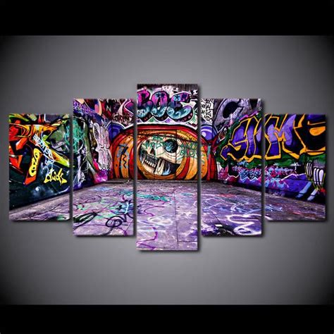 Graffiti – Abstract 5 Panel Canvas Art Wall Decor – Canvas Storm