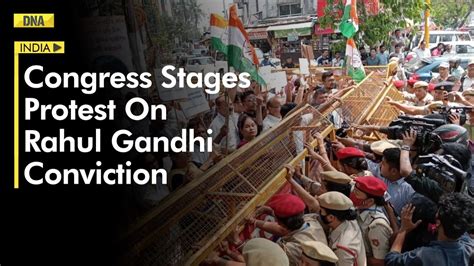 Congress Workers Stage Protest Across Country Against Conviction Of