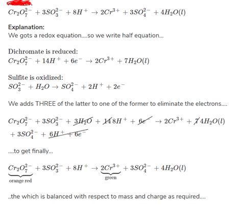 Q15 Balance The Following Equation By The Oxidation Number Method 0 Ii Crzo Aq Soz