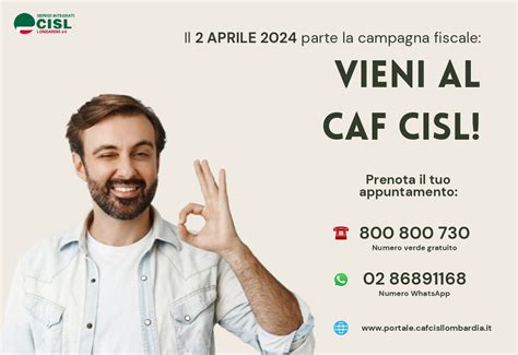 Dal 2 Aprile Al Via La Campagna Fiscale 2024 Del Caf Cisl Dei Laghi