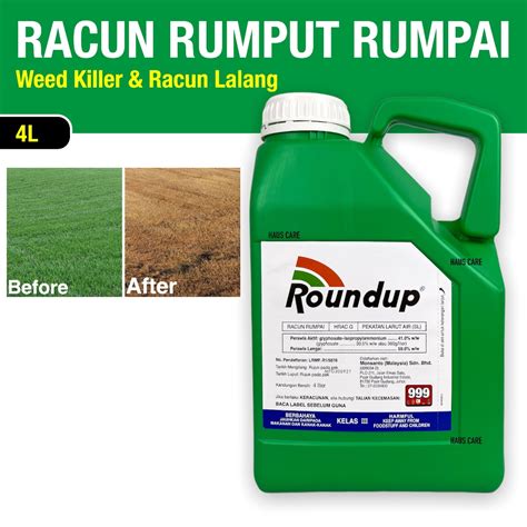 L Roundup Glyphosate Weed Killer Racun Rumput Lalang Ubat Rumput