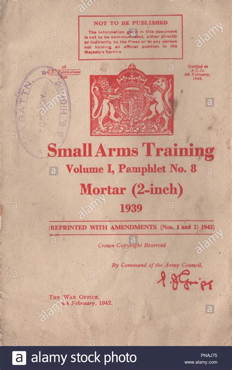 Small Arms Training Manual Volume 1 Pamphlet Number 8 Mortar 2 Inch