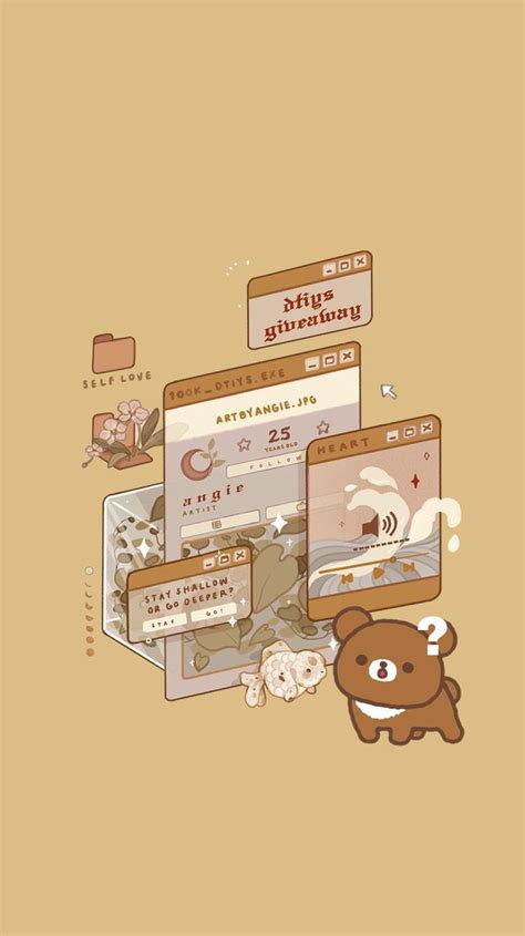 Aesthetic Brown Bear Wallpaper