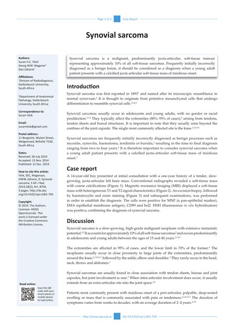 (PDF) Synovial sarcoma