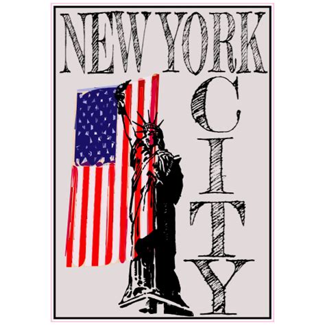 New York City Statue Of Liberty Flag Sticker - U.S. Custom Stickers