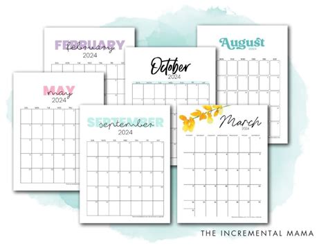 Free Printable 2024 Monthly Calendar Pdf Downloads Kassi Matilda