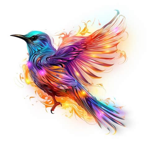 Premium Ai Image Brightly Colored Bird With Wings Spread Out And A