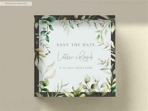 Ensemble De Cartes D invitation élégantes Feuilles Aquarelle PSD Premium