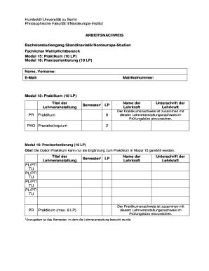 Ausfüllbar Online ni hu berlin Modul 15 Praktikum 10 LP Fax Email