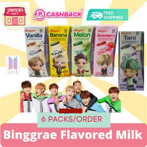 Binggrae Korean Flavored Milk Drink BTS TARO BTS BANANA BTS