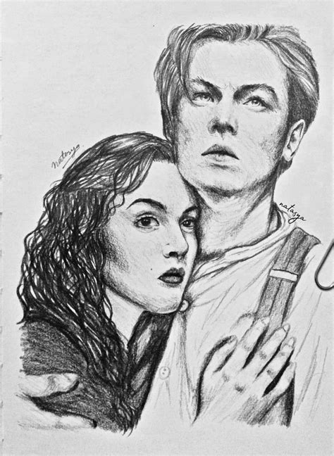 Jack Dawson And Rose Dawson Portrait Drawing Drawings Portrait