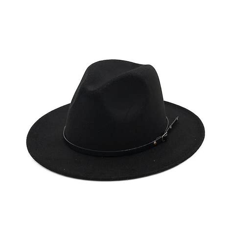 Chapeau Fedora En Feutre De Laine Pour Femme Ou Homme Noir Rakuten