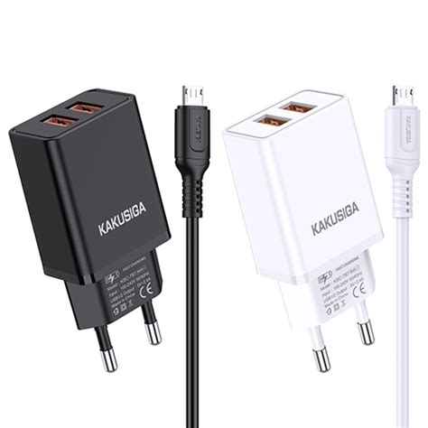 Yaliang Two Port Smart Charger Set European Standard Micro Kakusiga