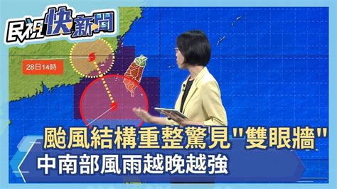 快新聞／「杜蘇芮」結構重整驚見「雙眼牆」 中南部風雨愈晚愈強－民視新聞 Youtube