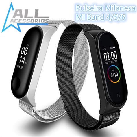 Pulseira Smartwatch De Aço Magnética Para XiaoMi Mi Band Banda 5 6