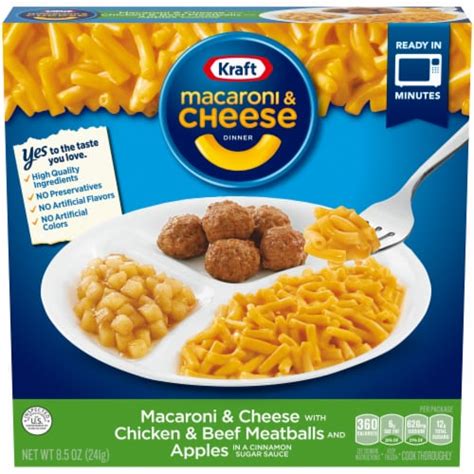 Kraft Mac N Cheese Macaroni and Cheese Kids Frozen Meal with Meatballs ...